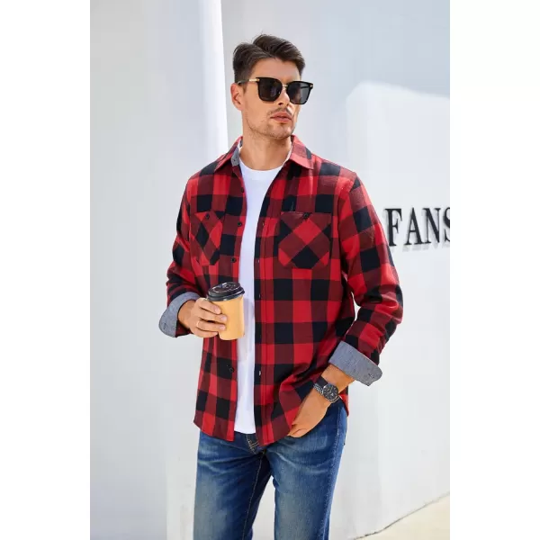 Alex Vando Mens Button Down Shirts Regular Fit Long Sleeve Casual Plaid Flannel Shirt