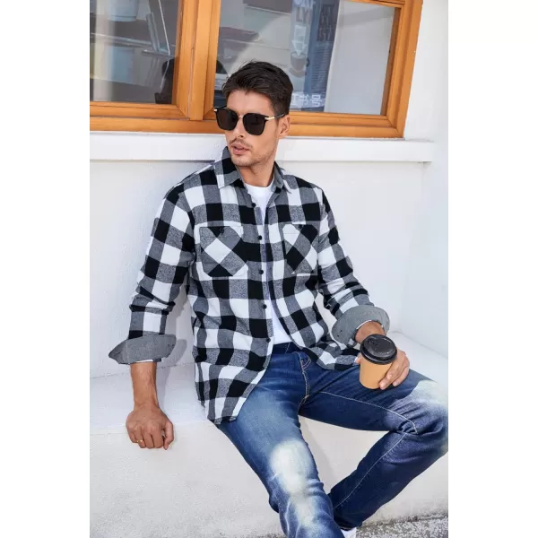 Alex Vando Mens Button Down Shirts Regular Fit Long Sleeve Casual Plaid Flannel Shirt