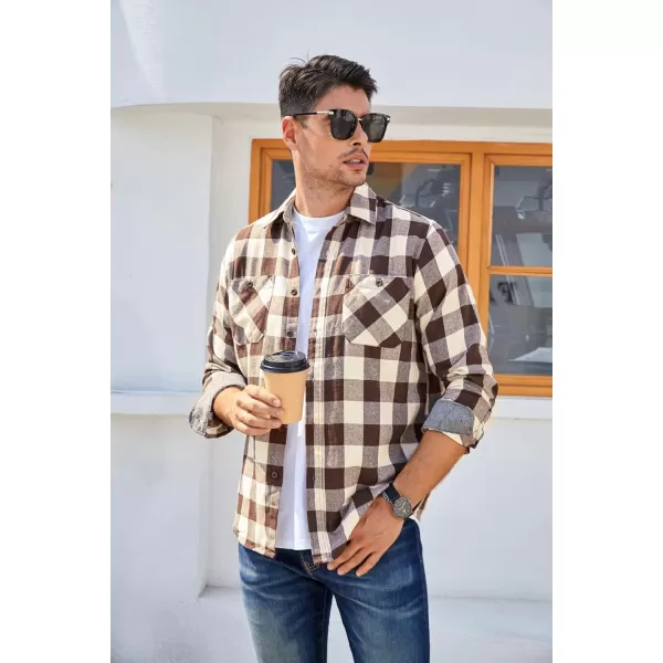 Alex Vando Mens Button Down Shirts Regular Fit Long Sleeve Casual Plaid Flannel Shirt