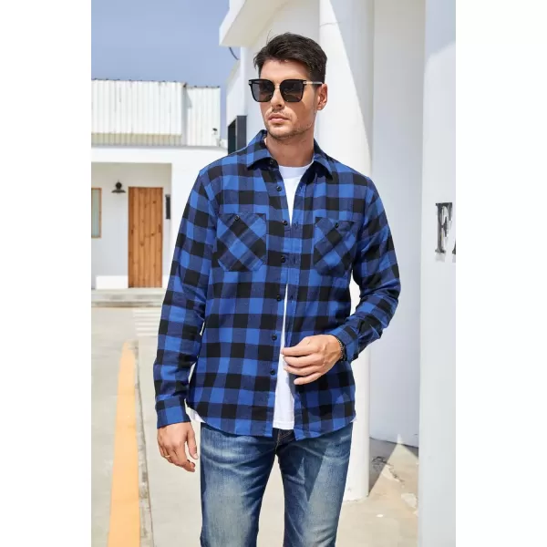 Alex Vando Mens Button Down Shirts Regular Fit Long Sleeve Casual Plaid Flannel Shirt