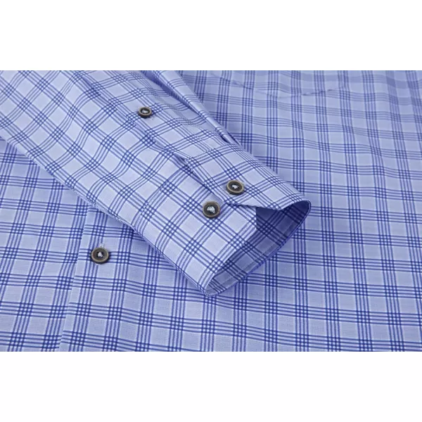 Alex Vando Mens Button Down Shirts Wrinkle Free 4-Way Stretch Print Business Casual Shirt