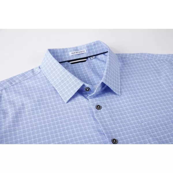 Alex Vando Mens Button Down Shirts Wrinkle Free 4-Way Stretch Print Business Casual Shirt