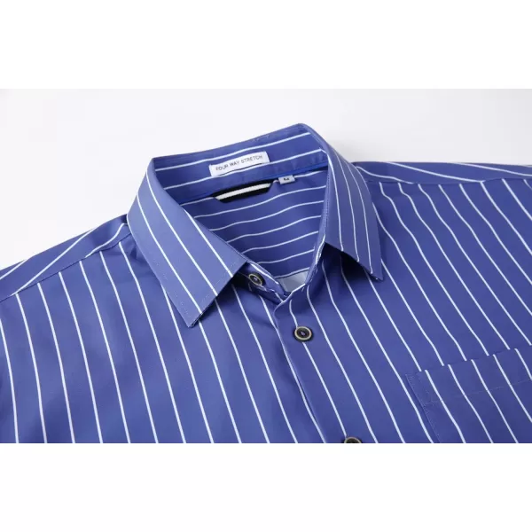 Alex Vando Mens Button Down Shirts Wrinkle Free 4-Way Stretch Print Business Casual Shirt