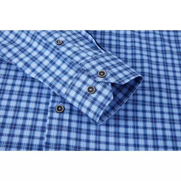 Alex Vando Mens Button Down Shirts Wrinkle Free 4-Way Stretch Print Business Casual Shirt