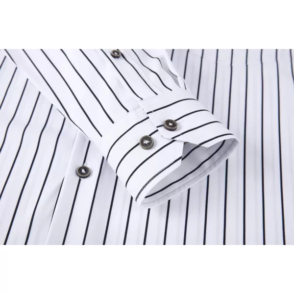 Alex Vando Mens Button Down Shirts Wrinkle Free 4-Way Stretch Print Business Casual Shirt