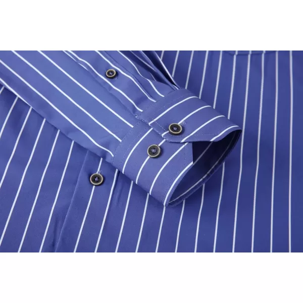 Alex Vando Mens Button Down Shirts Wrinkle Free 4-Way Stretch Print Business Casual Shirt