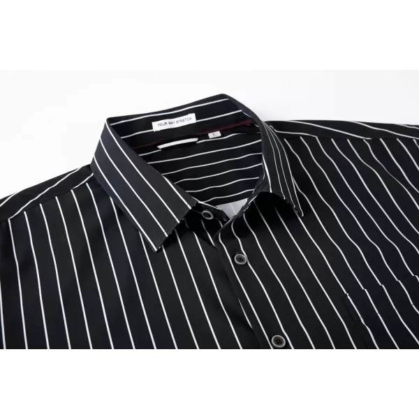 Alex Vando Mens Button Down Shirts Wrinkle Free 4-Way Stretch Print Business Casual Shirt