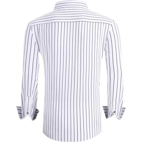 Alex Vando Mens Button Down Shirts Wrinkle Free 4-Way Stretch Print Business Casual Shirt