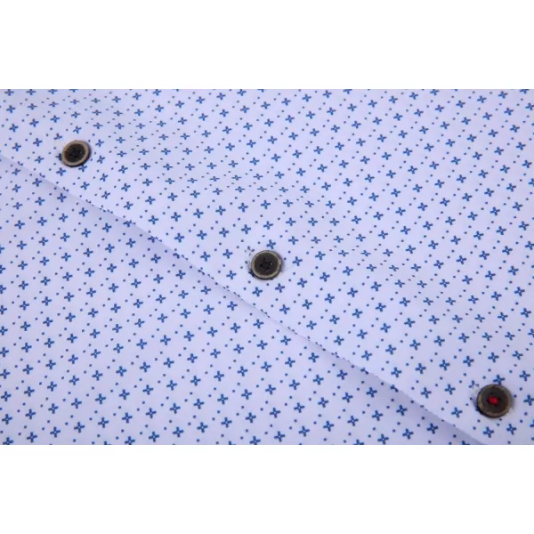 Alex Vando Mens Button Down Shirts Wrinkle Free 4-Way Stretch Print Business Casual Shirt