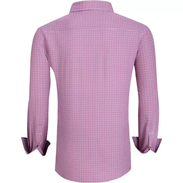Alex Vando Mens Button Down Shirts Wrinkle Free 4-Way Stretch Print Business Casual Shirt