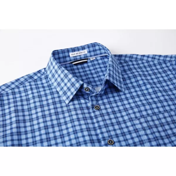 Alex Vando Mens Button Down Shirts Wrinkle Free 4-Way Stretch Print Business Casual Shirt