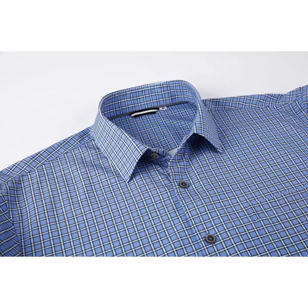Alex Vando Mens Button Down Shirts Wrinkle Free 4-Way Stretch Print Business Casual Shirt