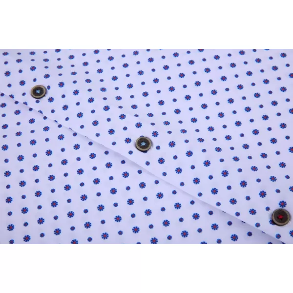 Alex Vando Mens Button Down Shirts Wrinkle Free 4-Way Stretch Print Business Casual Shirt