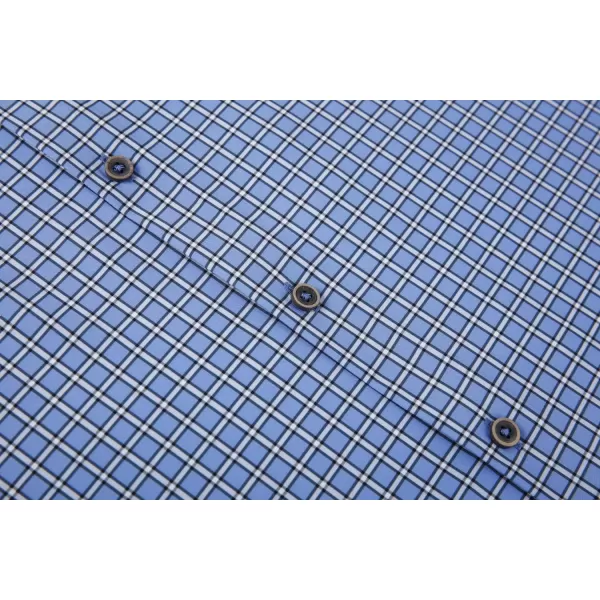 Alex Vando Mens Button Down Shirts Wrinkle Free 4-Way Stretch Print Business Casual Shirt