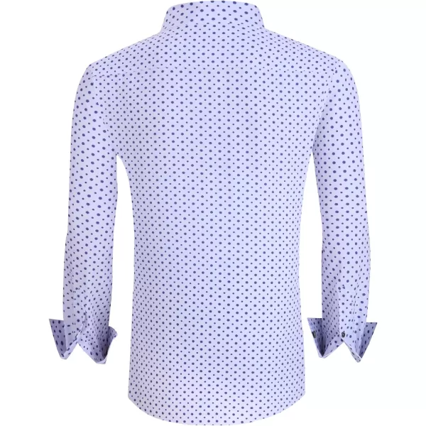 Alex Vando Mens Button Down Shirts Wrinkle Free 4-Way Stretch Print Business Casual Shirt