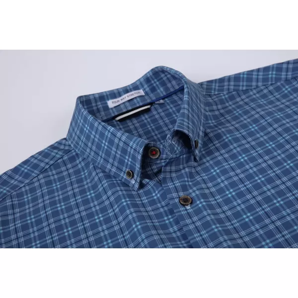 Alex Vando Mens Button Down Shirts Wrinkle Free 4-Way Stretch Print Business Casual Shirt