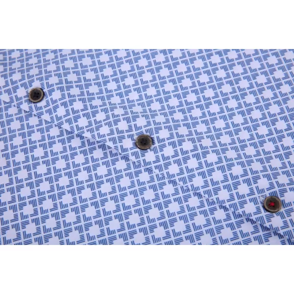 Alex Vando Mens Button Down Shirts Wrinkle Free 4-Way Stretch Print Business Casual Shirt