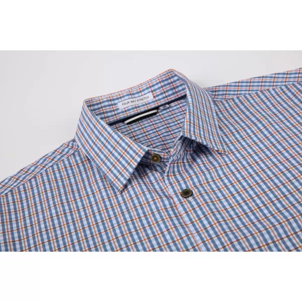 Alex Vando Mens Button Down Shirts Wrinkle Free 4-Way Stretch Print Business Casual Shirt
