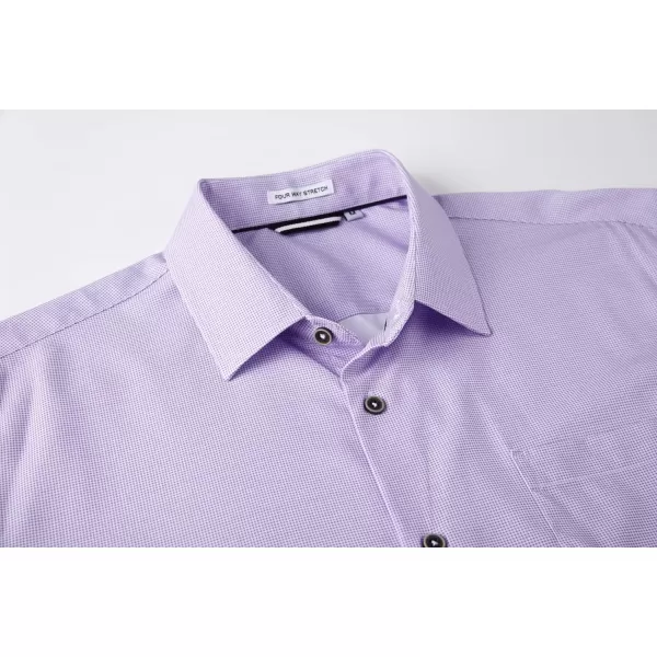 Alex Vando Mens Button Down Shirts Wrinkle Free 4-Way Stretch Print Business Casual Shirt