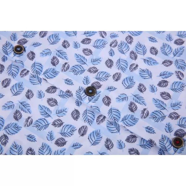 Alex Vando Mens Button Down Shirts Wrinkle Free 4-Way Stretch Print Business Casual Shirt