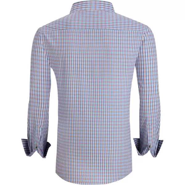 Alex Vando Mens Button Down Shirts Wrinkle Free 4-Way Stretch Print Business Casual Shirt