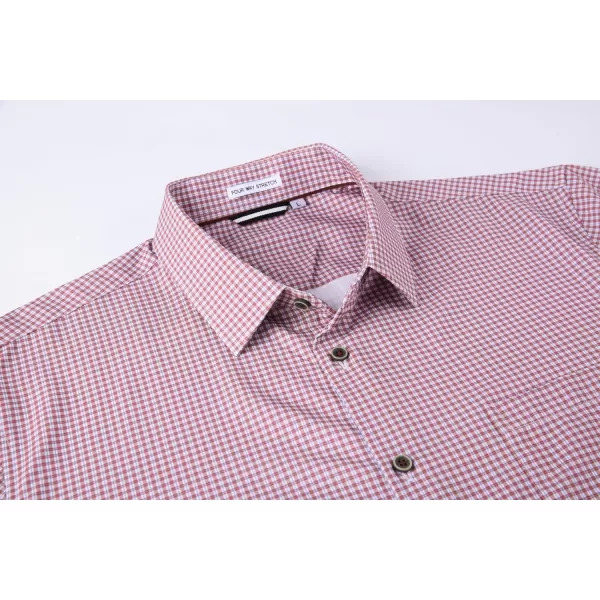 Alex Vando Mens Button Down Shirts Wrinkle Free 4-Way Stretch Short Sleeve Business Casual Shirt