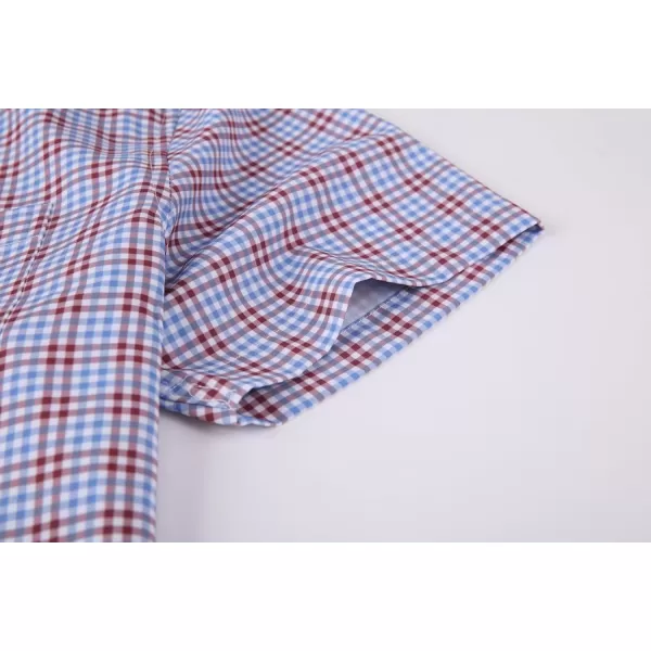 Alex Vando Mens Button Down Shirts Wrinkle Free 4-Way Stretch Short Sleeve Business Casual Shirt