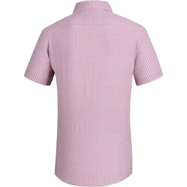 Alex Vando Mens Button Down Shirts Wrinkle Free 4-Way Stretch Short Sleeve Business Casual Shirt