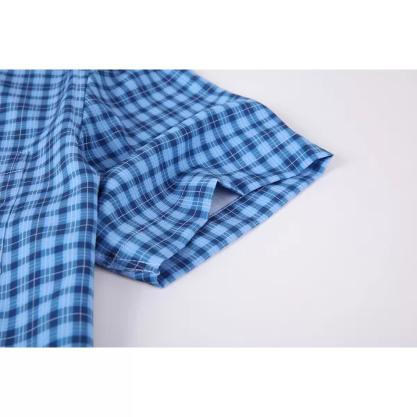 Alex Vando Mens Button Down Shirts Wrinkle Free 4-Way Stretch Short Sleeve Business Casual Shirt