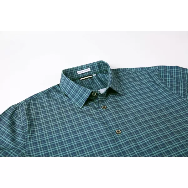Alex Vando Mens Button Down Shirts Wrinkle Free 4-Way Stretch Short Sleeve Business Casual Shirt