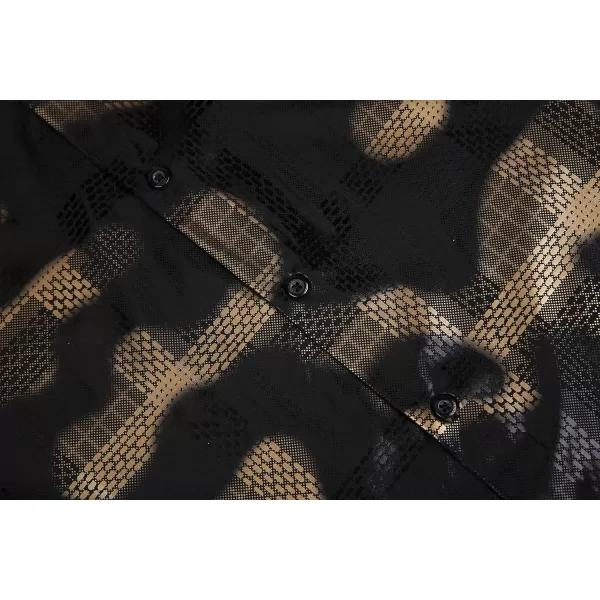 Alex Vando Mens Digital Printing Dress Shirts Iron-Free Regular Fit Party Button Down Shirt
