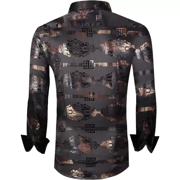 Alex Vando Mens Digital Printing Dress Shirts Iron-Free Regular Fit Party Button Down Shirt