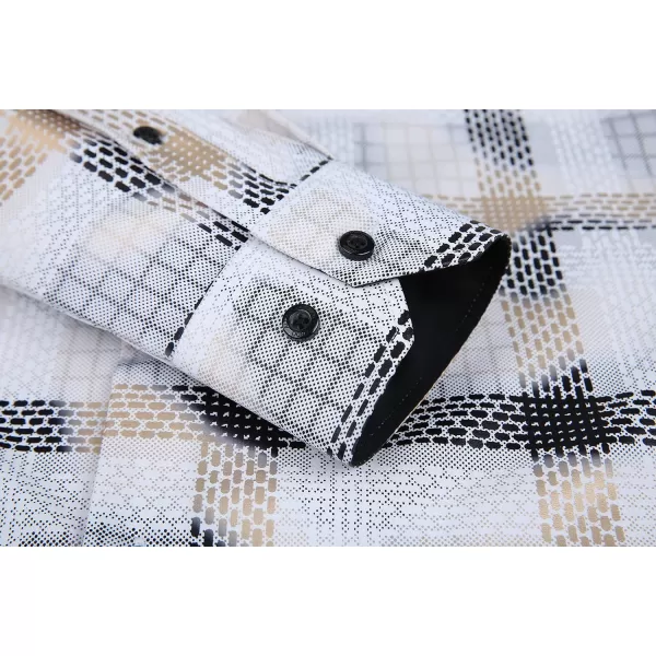 Alex Vando Mens Digital Printing Dress Shirts Iron-Free Regular Fit Party Button Down Shirt