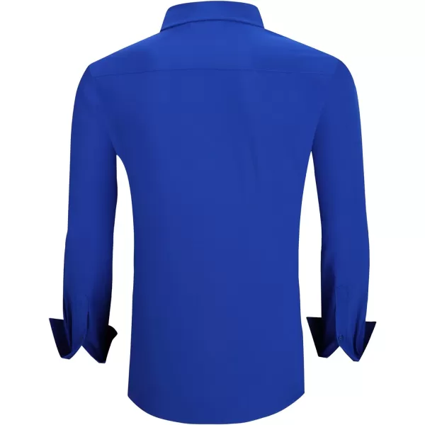 Alex Vando Mens Dress Shirt Wrinkle Free Regular Fit 4-Way Stretch Button Down Shirts
