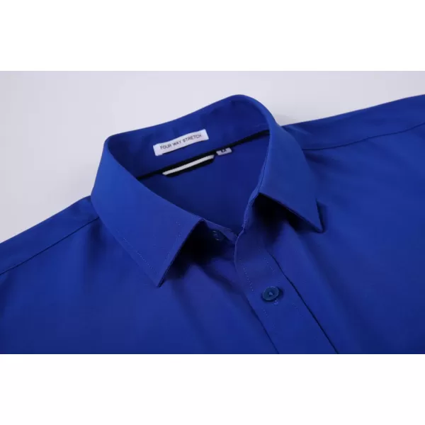 Alex Vando Mens Dress Shirt Wrinkle Free Regular Fit 4-Way Stretch Button Down Shirts
