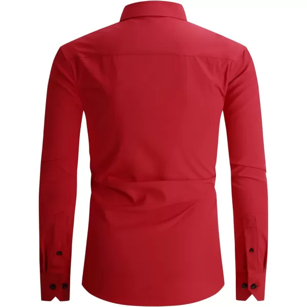 Alex Vando Mens Dress Shirt Wrinkle Free Regular Fit 4-Way Stretch Button Down Shirts