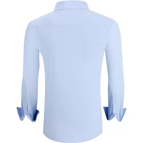 Alex Vando Mens Dress Shirt Wrinkle Free Regular Fit 4-Way Stretch Button Down Shirts