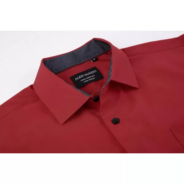 Alex Vando Mens Dress Shirts Regular Fit Long Sleeve Stretch Business Dress Shirts for Men