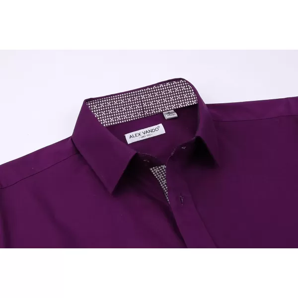 Alex Vando Mens Dress Shirts Regular Fit Long Sleeve Stretch Business Dress Shirts for Men