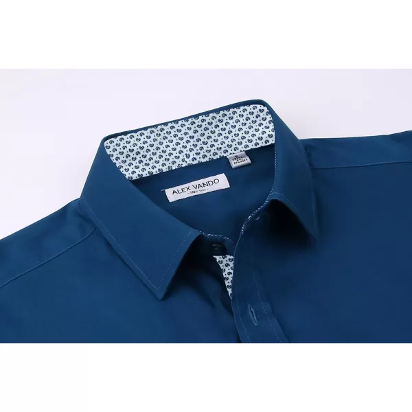 Alex Vando Mens Dress Shirts Regular Fit Long Sleeve Stretch Business Dress Shirts for Men