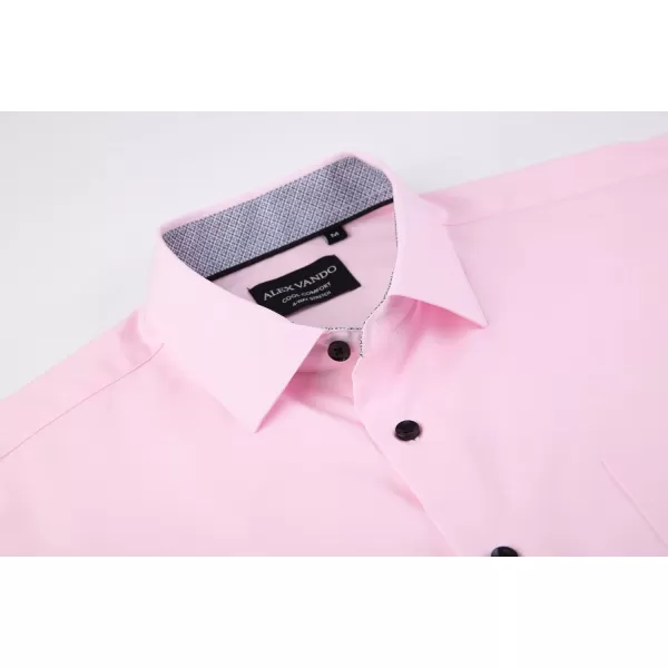 Alex Vando Mens Dress Shirts Regular Fit Long Sleeve Stretch Business Dress Shirts for Men