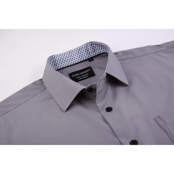 Alex Vando Mens Dress Shirts Regular Fit Long Sleeve Stretch Business Dress Shirts for Men
