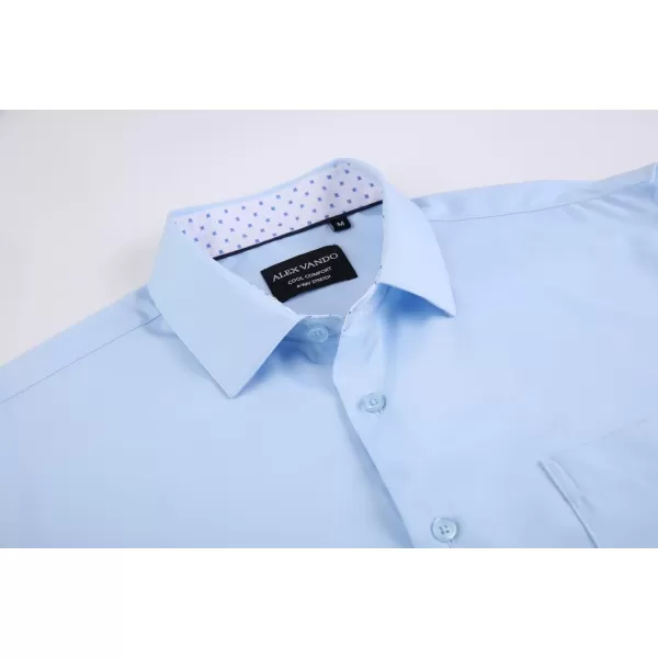 Alex Vando Mens Dress Shirts Regular Fit Long Sleeve Stretch Business Dress Shirts for Men