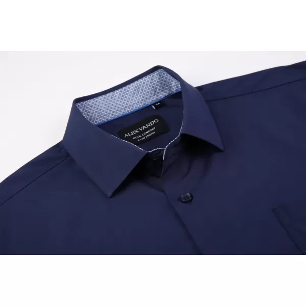 Alex Vando Mens Dress Shirts Regular Fit Long Sleeve Stretch Business Dress Shirts for Men
