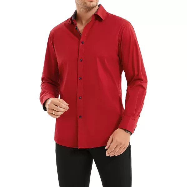 Alex Vando Mens Dress Shirts Regular Fit Long Sleeve Stretch Business Dress Shirts for Men