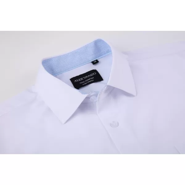 Alex Vando Mens Dress Shirts Regular Fit Long Sleeve Stretch Business Dress Shirts for Men