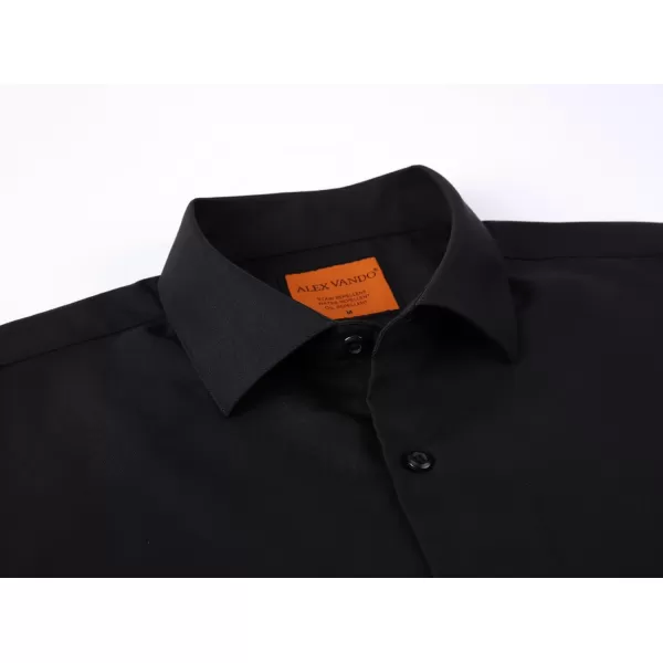 Alex Vando Mens Dress Shirts Stain-Resistant Long Sleeve Stretch Work Shirts for Men