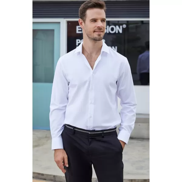 Alex Vando Mens Dress Shirts Stain-Resistant Long Sleeve Stretch Work Shirts for Men