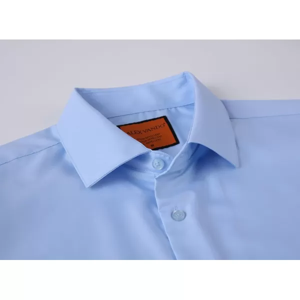 Alex Vando Mens Dress Shirts Stain-Resistant Long Sleeve Stretch Work Shirts for Men