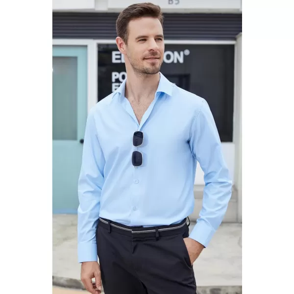 Alex Vando Mens Dress Shirts Stain-Resistant Long Sleeve Stretch Work Shirts for Men